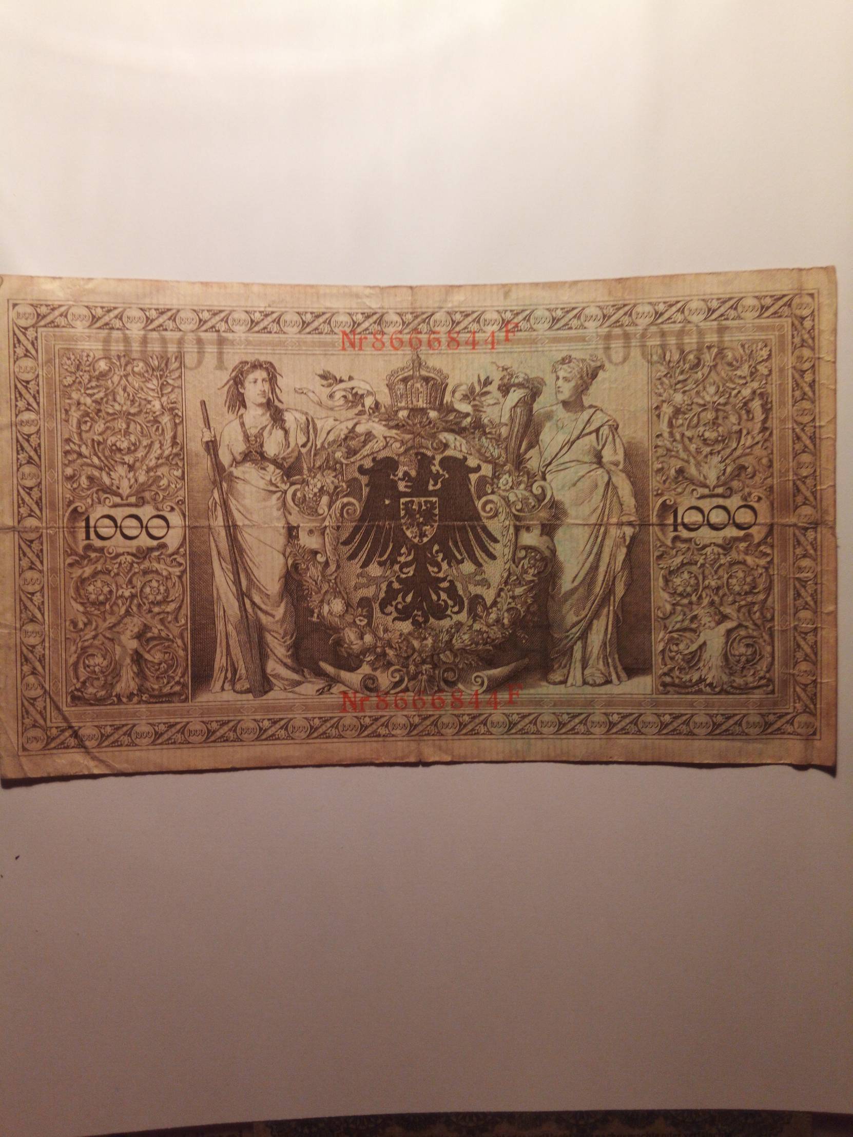 reichsbanknote 1000 mark 1922 wert